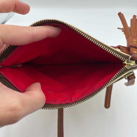 Dooney & Bourke Women's Triple Zip White Leather Crossbody Bag - Picture 12 of 15